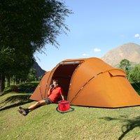 OUTSUNNY 4 Person Camping Tent Dome Family Travel Group Hiking Room Fishing in Orange
