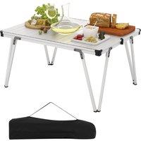 Gymax Outdoor Folding Camping Table Picnic Table With Storage Bag in Silver