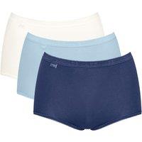 Sloggi Women's Basic+ Maxi 3 Pack Briefs in Blue | Size: 12
