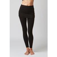 TLC Sport Women's Medium Compression Gathered Skirt Leggings in Black | Size: 14