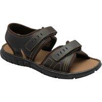 Dunlop Men's 'Fergus' Leather Two-Strap Sandals in Brown | Size: 11