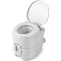 Costway Portable Toilet Compact Indoor Outdoor Commode with 20 L Detachable Waste Tank in White