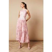 Oasis Women's Printed Stud Embellished Trim Maxi Dress | Size: 8