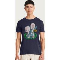 Beavis and Butthead Men's The Watcher Style Close Ups T-Shirt in Navy | Size: 2XL