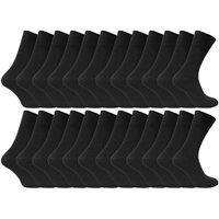 Sock Snob Men's 24 Pairs 100% Cotton Non Elastic Breathable Socks in Black | Size: 6-11