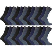 Sock Snob Men's 24 Pairs 100% Cotton Non Elastic Breathable Socks in Navy | Size: 6-11