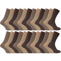 Sock Snob Men's 24 Pairs 100% Cotton Non Elastic Breathable Socks in Beige | Size: 6-11