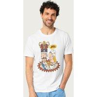 Beavis and Butthead Men's Queen And King Busts in Frame T-Shirt in White | Size: 2XL