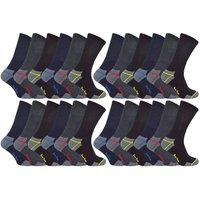 Sock Snob Men's 24 Pairs Multipack Ultimate Cotton Rich Work Socks in Black | Size: 12-14