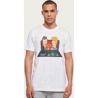 Beavis and Butthead Men's Computer Console And Screen T-Shirt in White | Size: Large