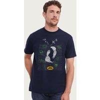 Beavis and Butthead Men's Space Sucks Words Background T-Shirt in Navy | Size: Small