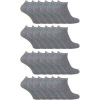Sock Snob Men's 24 Pack Multipack Cotton Trainer Socks in Grey | Size: 4-5