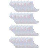 Sock Snob Men's 24 Pack Multipack Cotton Trainer Socks in White | Size: 12-14