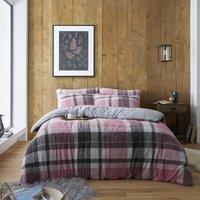 GAVENO CAVAILIA Teddy Windsor Check Duvet Cover in Pink | Size: Single