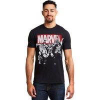 Marvel Men's Trio Heroes Cotton T-Shirt in Black | Size: Medium