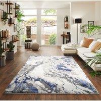 Desire Rugs Solarius Modern Abstract Area Rug - Stylish Abstract Patterns for Trendy Homes in Navy | Size: 60 cm x 220 cm