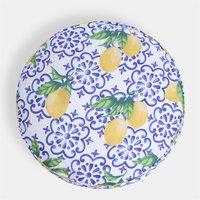 OHS Large Outdoor Cushion Round Decorative Floor Garden Water Resistant in Blue