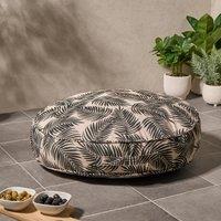 OHS Large Outdoor Cushion Round Decorative Floor Garden Water Resistant in Black