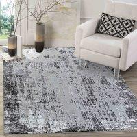 Desire Rugs Serenity Modern Abstract Abrasion Area Rug - Contemporary Style for Living Room, Bedroom or Hallway in Black | Size: 160 cm x 230 cm