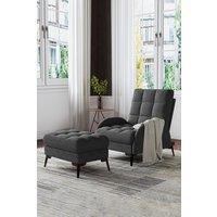 Modern Leisure Armchair with Footstool