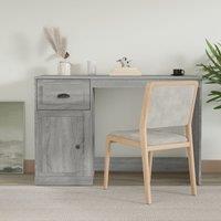 Berkfield Home Desk with Drawer Grey Sonoma 115x50x75 cm Engineered Wood | Size: 115 x 50 x 75 cm