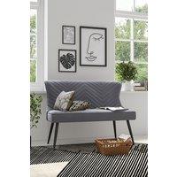Grey Upholstered Tufted Dining Bench 121cm W x 51cm D x 93cm H
