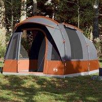 Berkfield Home Camping Tent Tunnel 3-Person Grey & Orange Waterproof