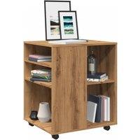Berkfield Home Rolling Cabinet Artisan Oak 60x53x72 cm Engineered Wood in Brown | Size: 60 x 53 x 72 cm