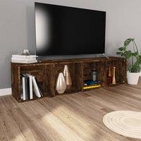 Berkfield Home Book Cabinet/TV Cabinet Smoked Oak 36x30x143 cm Engineered Wood in Brown | Size: 36 x 30 x 143 cm