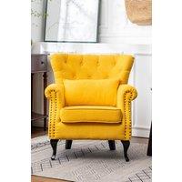 Button-Tufted Accent Wingback Chair with Cushion