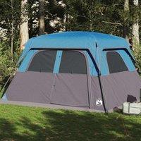 Berkfield Home Family Tent Cabin 6-Person Blue Waterproof