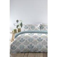 Dreams & Drapes 'Emily' Botanical Fern Print Duvet Cover Set in Duck Egg Blue | Size: Super King