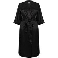 Towel City Women's Satin Robe in Black | Size: 12-14