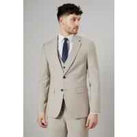 Burton Men's Neutral Textured Slim Fit Suit Jacket | Size: 46R