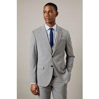 Burton Men's Grey Textured Tailored Fit Suit Jacket | Size: 38R