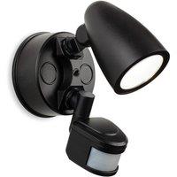 Netlighting Security Outdoor Integrated LED PIR Motion Sensor Wall Spotlight Black IP54