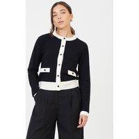Brave Soul Women's Classic Round Neck Cardigan in Black | Size: XS