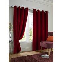 Luxury Living Velvet Ring Top Blackout Curtains in Red | Size: 168 cm width x 137 cm drop