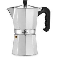 VonShef 9 Cup Aluminium Italian Style Espresso Stovetop Coffee Maker in Silver