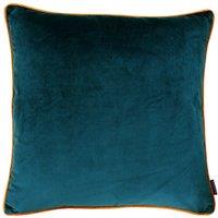 Furn Meridian Velvet Piped Cushion in Teal | Size: 55 cm x 55 cm