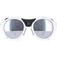Moncler Men's Round White Black Leather Grey Silver Mirror ML0046