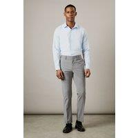 Grey Textured Tailored Fit Suit Trousers