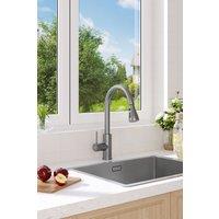 Swivel Single Handle High Arc Pull Down Stainless Steel Faucet