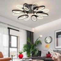 12-Light 80W Black Modern Ceiling Light Dimmable LED Ceiling Chandelier