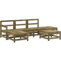 6 Piece Garden Lounge Set Impregnated Wood Pine