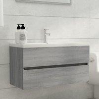 Berkfield Home Sink Cabinet Grey Sonoma 90x38.5x45 cm Engineered Wood