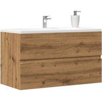 Berkfield Home Sink Cabinet Artisian Oak 90x38.5x45 cm Engineered Wood in Brown
