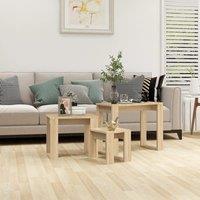 Berkfield Home Nesting Tables 3 pcs Sonoma Oak Engineered Wood in Brown
