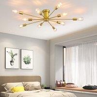 10-Light Sputnik Chandelier Industrial Lamp Semi Flush Mount Ceiling Light