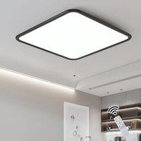1 - Light 50cm Simple Square LED Flush Mount Black